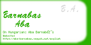 barnabas aba business card